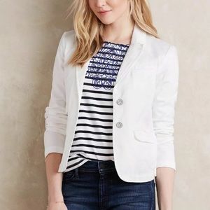 Hei Hei | Anthropologie White Cotton Chino Blazer